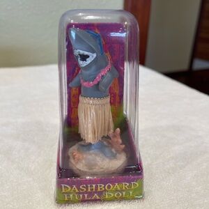 RARE - Dashboard Hula Shark Doll Figurine - Gray with Tan Grass Skirt - NWT